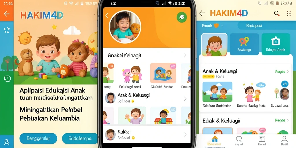Antarmuka HAKIM4D yang menarik dan interaktif untuk anak-anak.