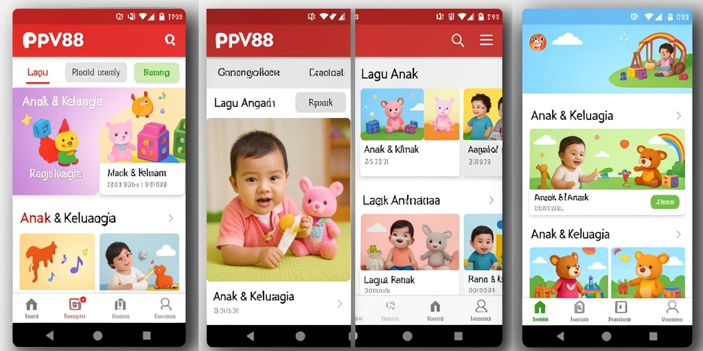 Tampilan antarmuka pengguna PPV88 yang menarik dan ramah anak.