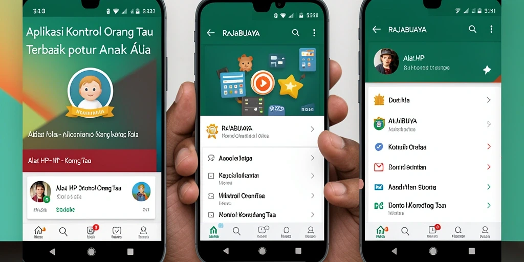 Tampilan antarmuka aplikasi Kontrol Orang Tua RAJABUAYA yang intuitif dan mudah digunakan.