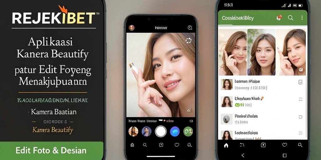 Antarmuka aplikasi REJEKIBET yang menampilkan fitur Kamera Beautify.