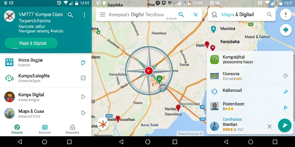 Tampilan antarmuka aplikasi Kompas Digital VM777 yang user-friendly.