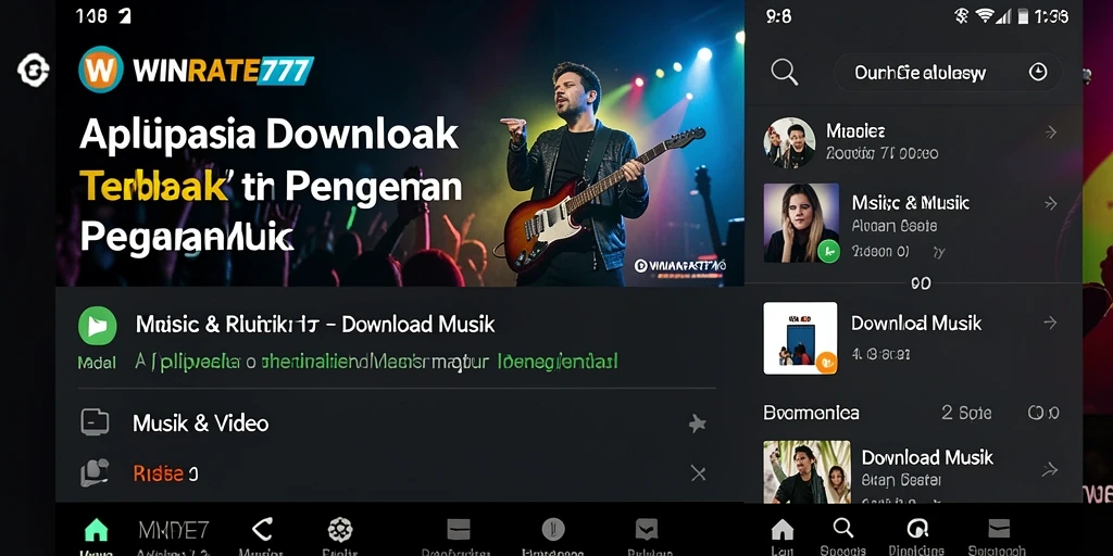Tampilan antarmuka WINRATE777 untuk Download Musik yang sederhana dan mudah digunakan.